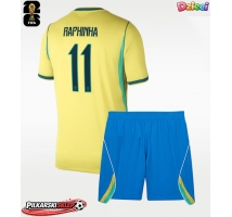 Brazylia Raphinha Belloli #11 Koszulka Podstawowa dzieci MŚ 2026 Krótki Rękaw (+ krótkie spodenki)